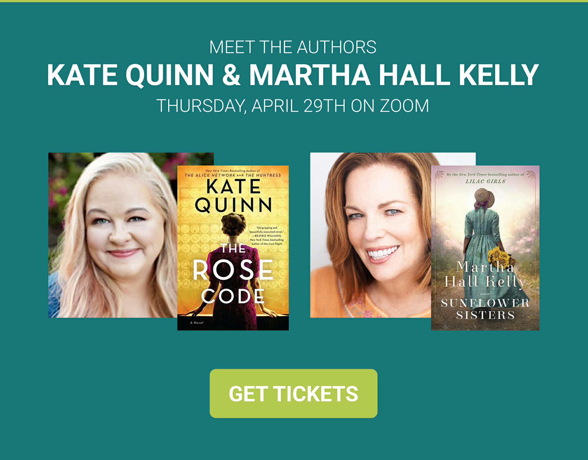 Author Visit with Kate Quinn & Martha Hall Kelly Delaware County